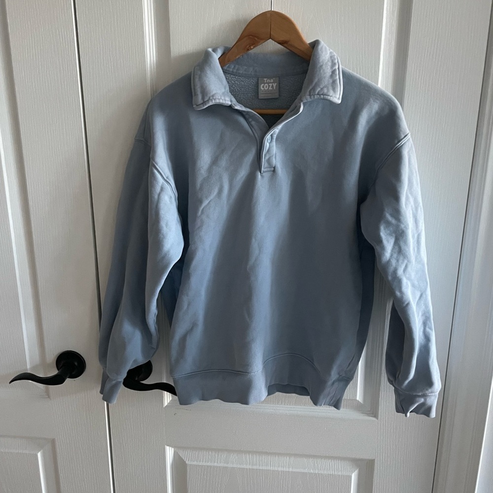 Tna Blue Cozy Fleece Pullover